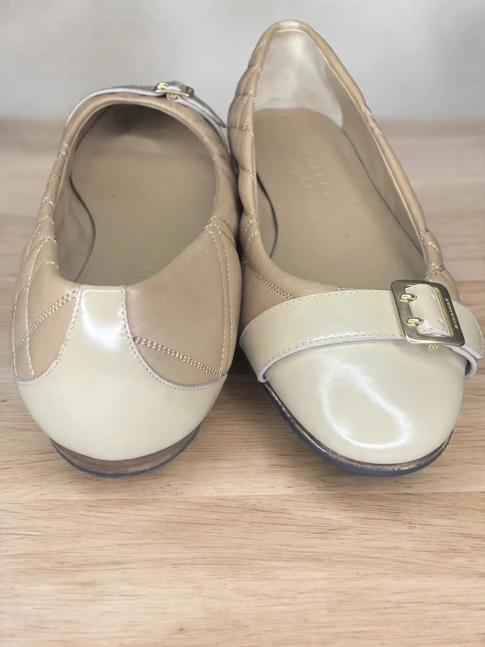 Burberry Quilted Leather Ballet Flats with Buckle